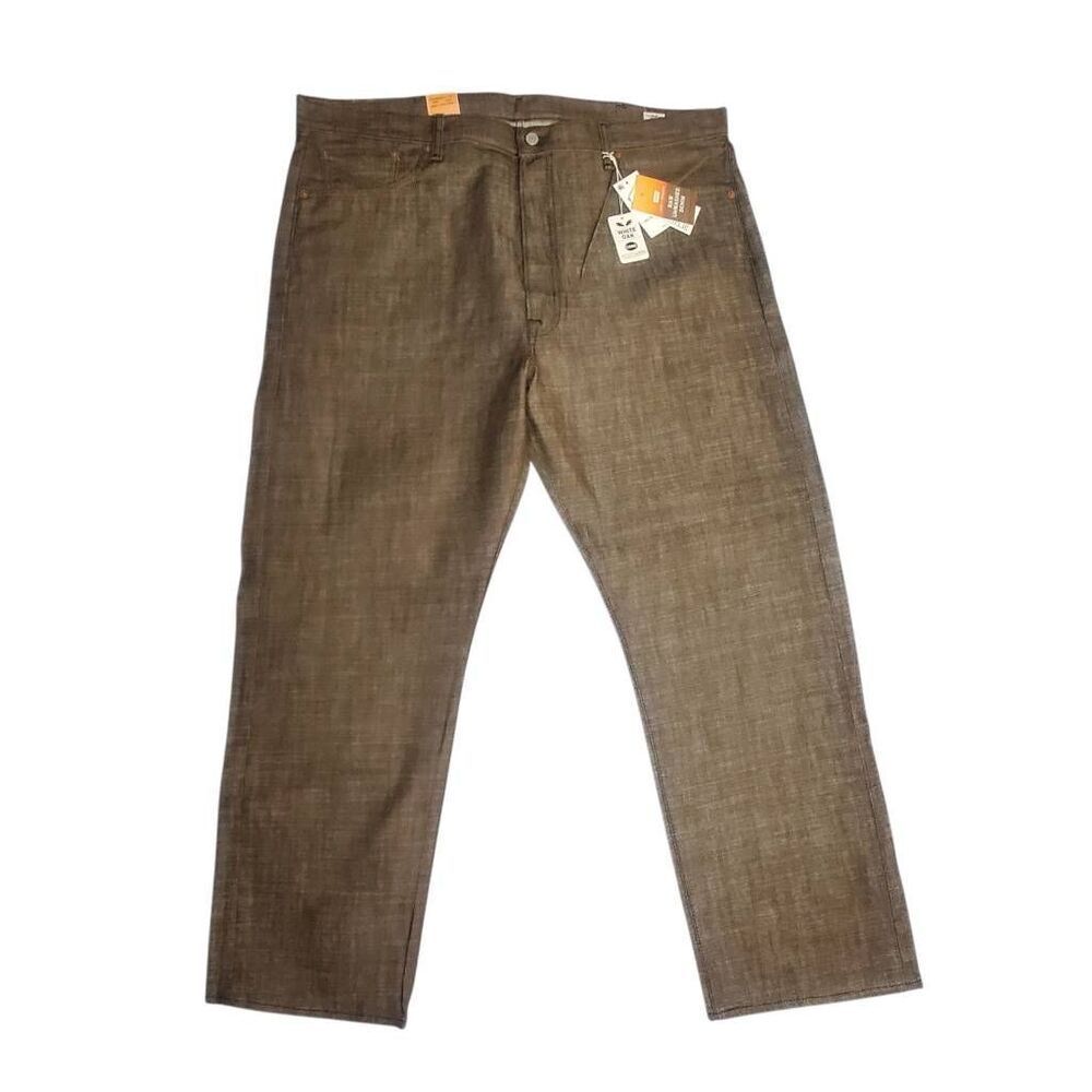 Levi's 501 Shrink To Fit White Oak Cone Brown Raw Denim Jeans W42 L3O NWT USA Fa
